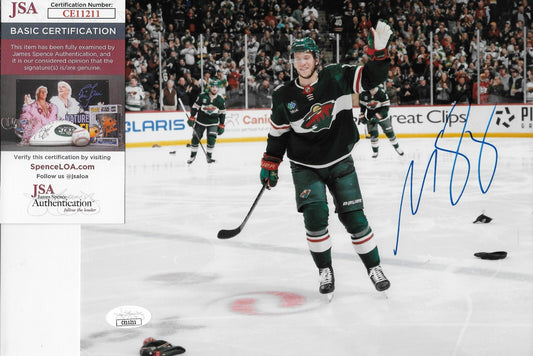 Signed Matt Boldy Minnesota Wild Autographed 8x10 Photo #2 w JSA Authentication