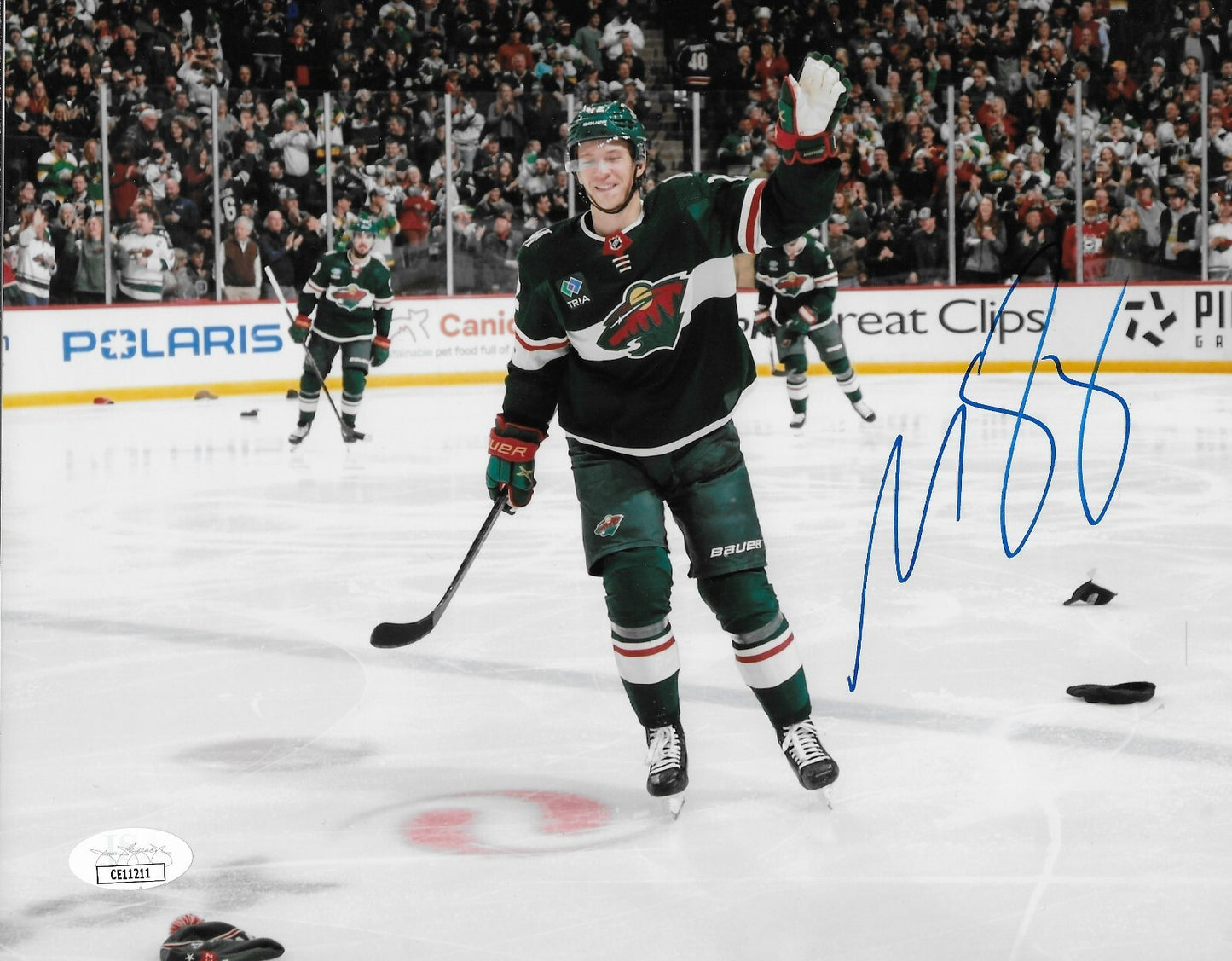 Signed Matt Boldy Minnesota Wild Autographed 8x10 Photo #2 w JSA Authentication