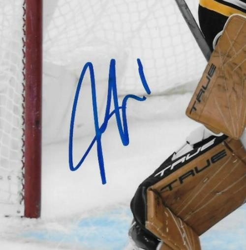 Signed Jeremy Swayman Boston Bruins 8x10 Photo #2 with JSA Authentication