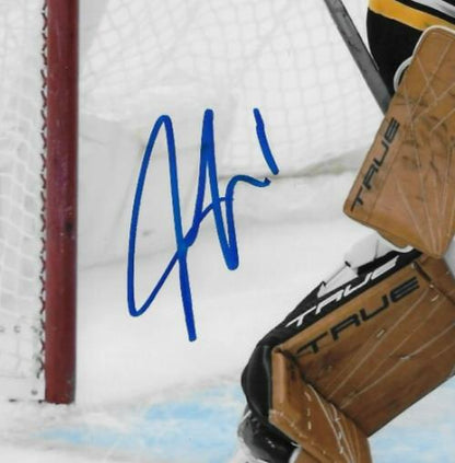 Signed Jeremy Swayman Boston Bruins 8x10 Photo #2 with JSA Authentication