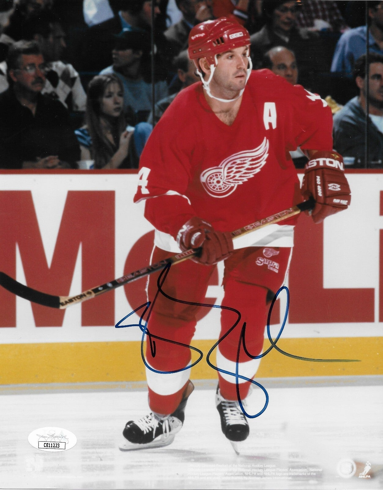 Signed Brendan Shanahan Detroit Red Wings Cup 8x10 Photo #1 w JSA Authentication