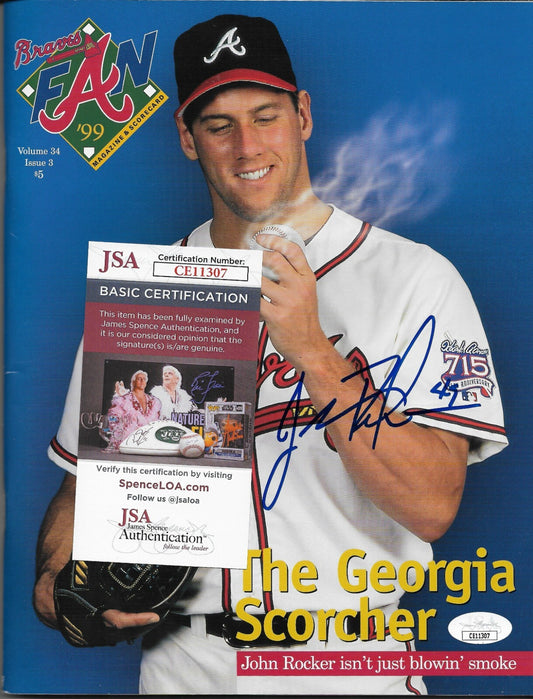 Signed John Rocker Atlanta Braves Program Autographed with JSA Authentication