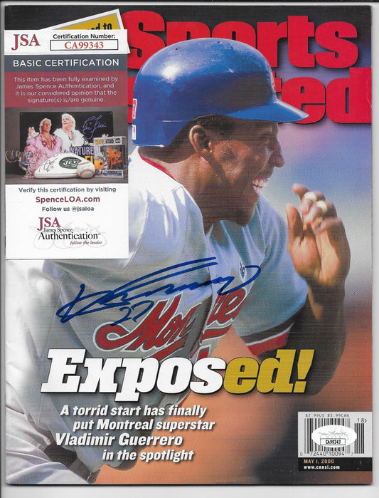 Signed Vladimir Guerrero Montreal Expos Sports Illustrated w JSA Authentication