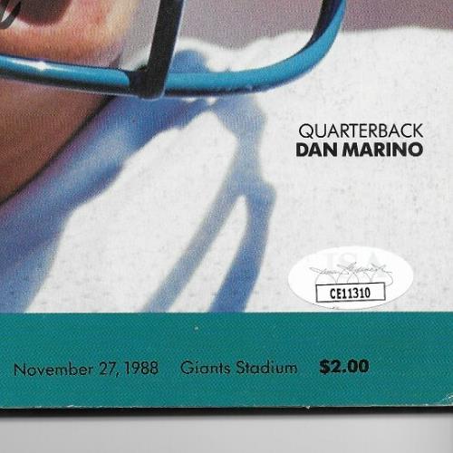 Signed Dan Marino Miami Dolphins Game Day Program  with JSA Authentication
