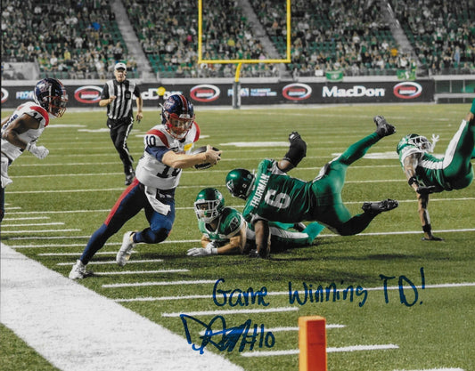 Signed Davis Alexander Montreal Alouettes 8x10 Photo #10 From Private Signing