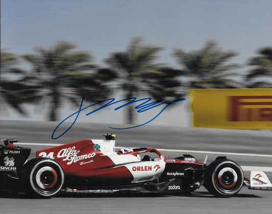 Signed Zhou Guanyu Formula 1 Alpha Romeo Autographed 8x10 Photo #12 Original