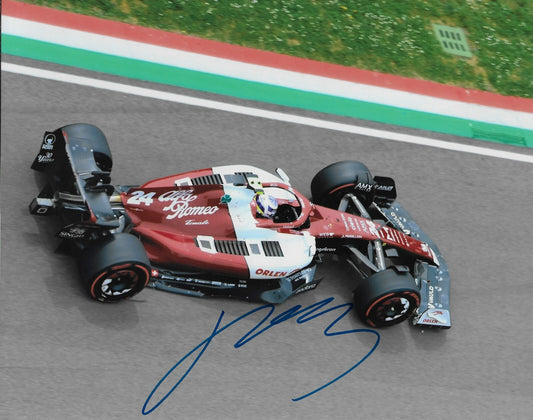 Signed Zhou Guanyu Formula 1 Alpha Romeo Autographed 8x10 Photo #13 Original