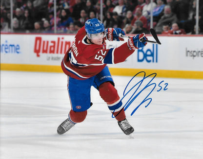 Signed Justin Barron Montreal Canadiens Autographed 8x10 Photo #10 Original