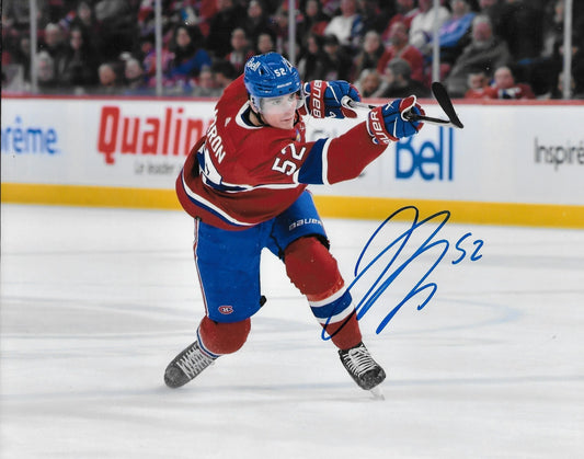 Signed Justin Barron Montreal Canadiens Autographed 8x10 Photo #10 Original
