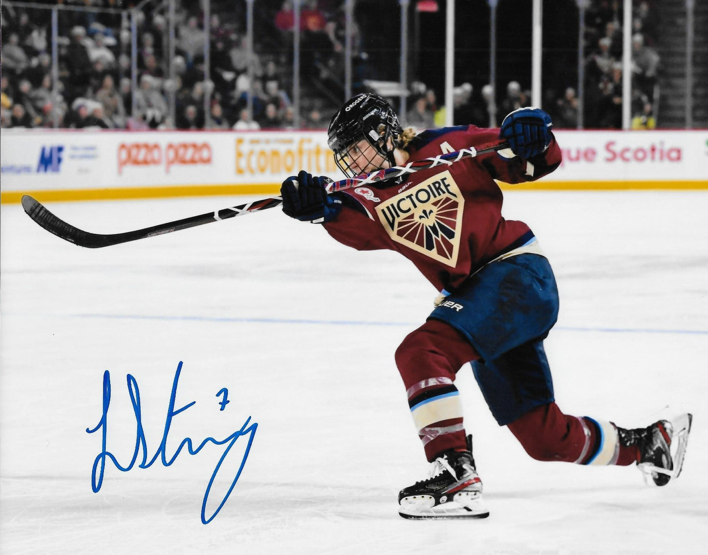 Signed Laura Stacey Montreal Victoire  PWHL Hockey 8x10 Photo #2 Original
