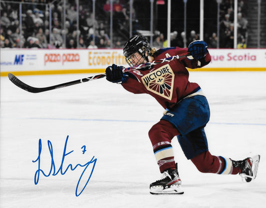 Signed Laura Stacey Montreal Victoire  PWHL Hockey 8x10 Photo #2 Original