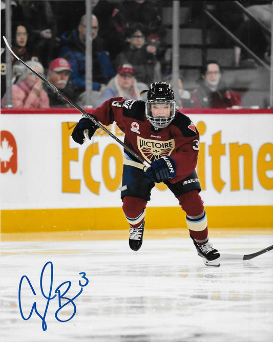 Signed Cayla Barnes Montreal Victoire  PWHL Hockey 8x10 Photo #2 Original