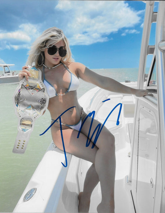 Signed Tiffany Stratton Smack Down NXT Autographed 8x10 Photo #2 Original
