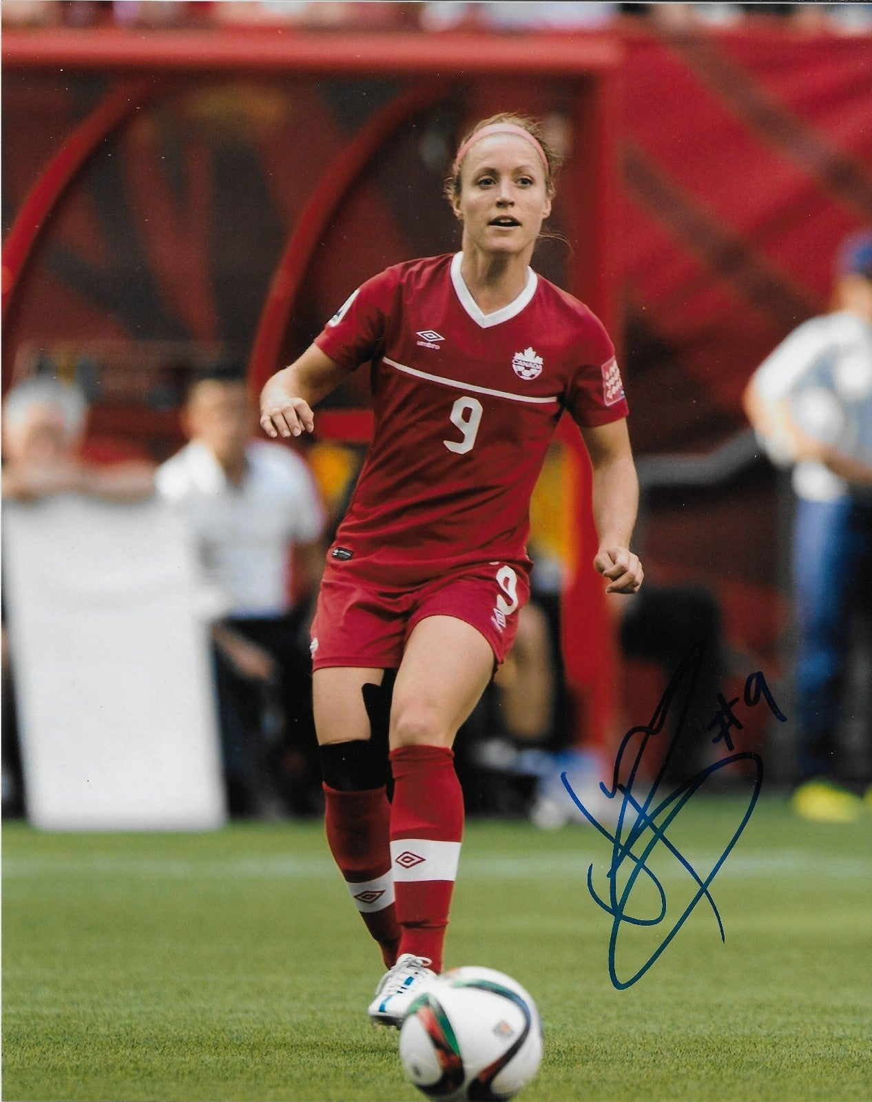 Signed  Josee Belanger Team Canada Womens Soccer 8x10 Photo #2 Original