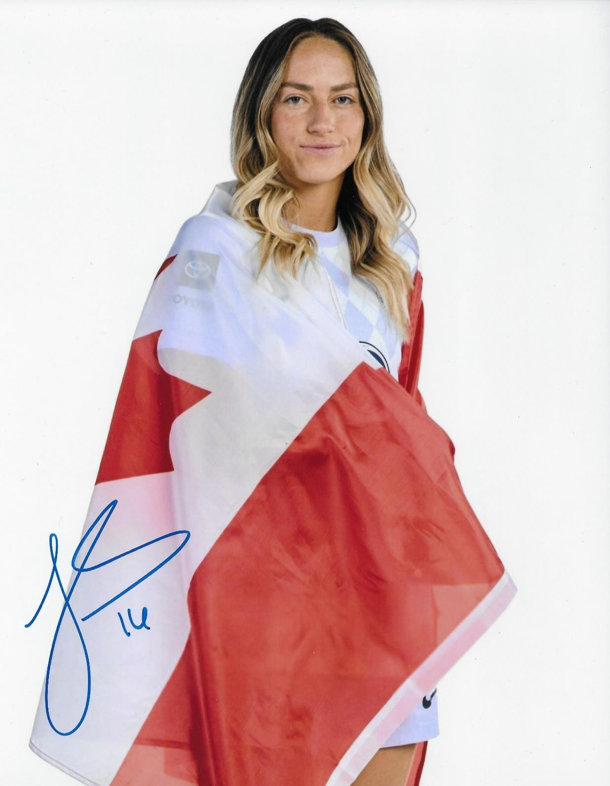 Signed Janine Sonis Team Canada Womens Soccer 8x10 Photo #1 Original