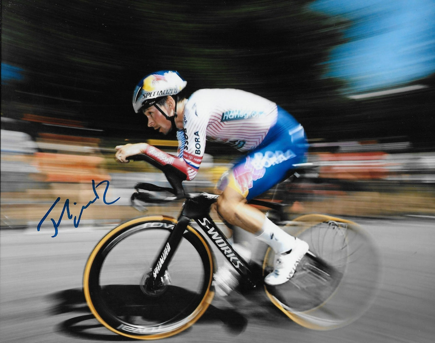 Signed Cycling Florian Lipowitz UCI Team Red Bull–BORA–Hansgrohe 8x10 Photo #1