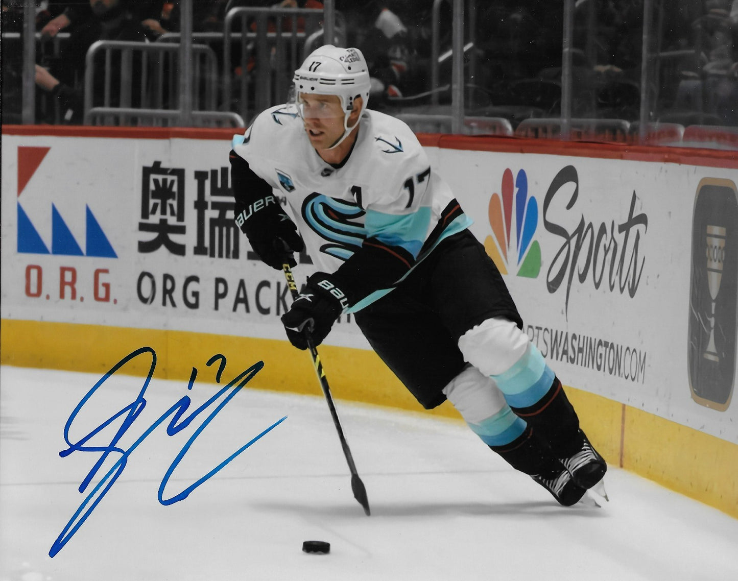 Signed Jaden Schwartz Seattle Kraken Autographed 8x10 Photo #1 Original