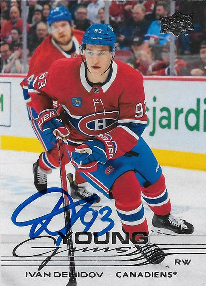 Signed Ivan Demidov Young Guns 25-26 UD Montreal Canadiens Rookie Card Original
