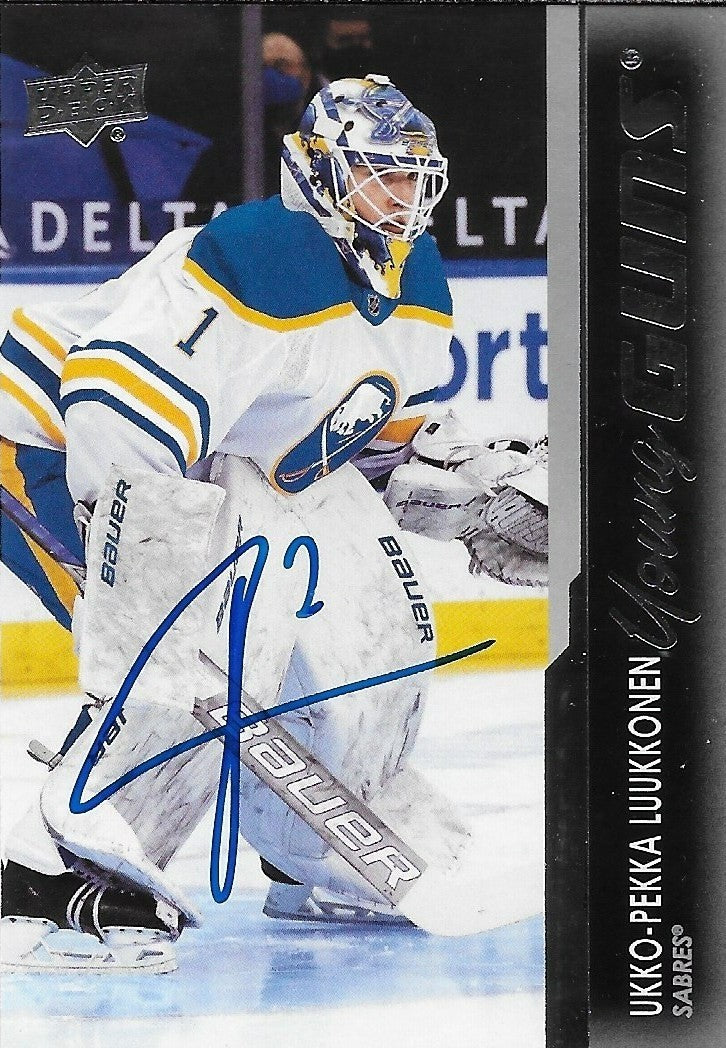 Signed Ukko -Pekka Luukkonen Young Guns 21-22 UD Buffalo Sabres Rookie Card