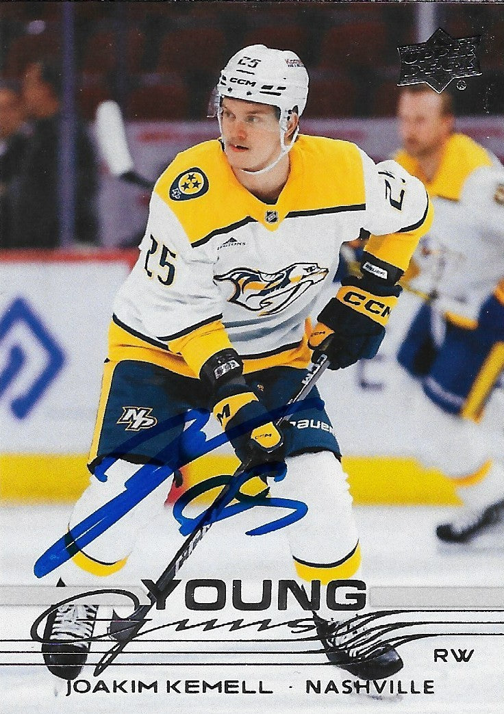 Signed Joakim Kemell Young Guns 2025-26 UD Nashville Predators Rookie Card