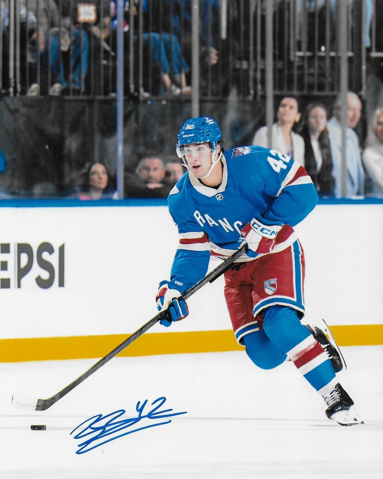 Signed Noah Laba New York Rangers Autographed 8x10 Photo #1 Original