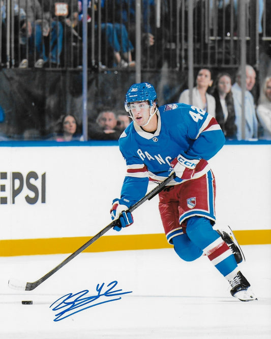 Signed Noah Laba New York Rangers Autographed 8x10 Photo #1 Original