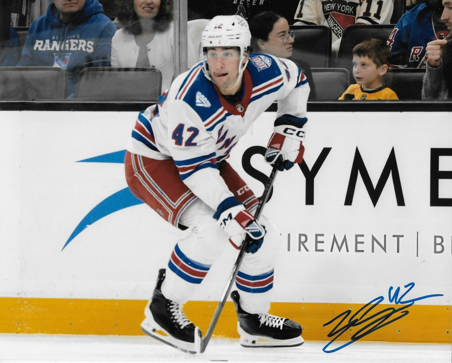Signed Noah Laba New York Rangers Autographed 8x10 Photo #2 Original