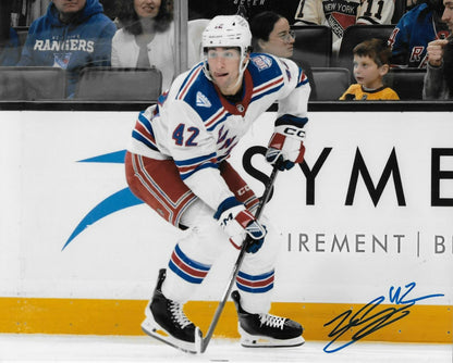 Signed Noah Laba New York Rangers Autographed 8x10 Photo #2 Original