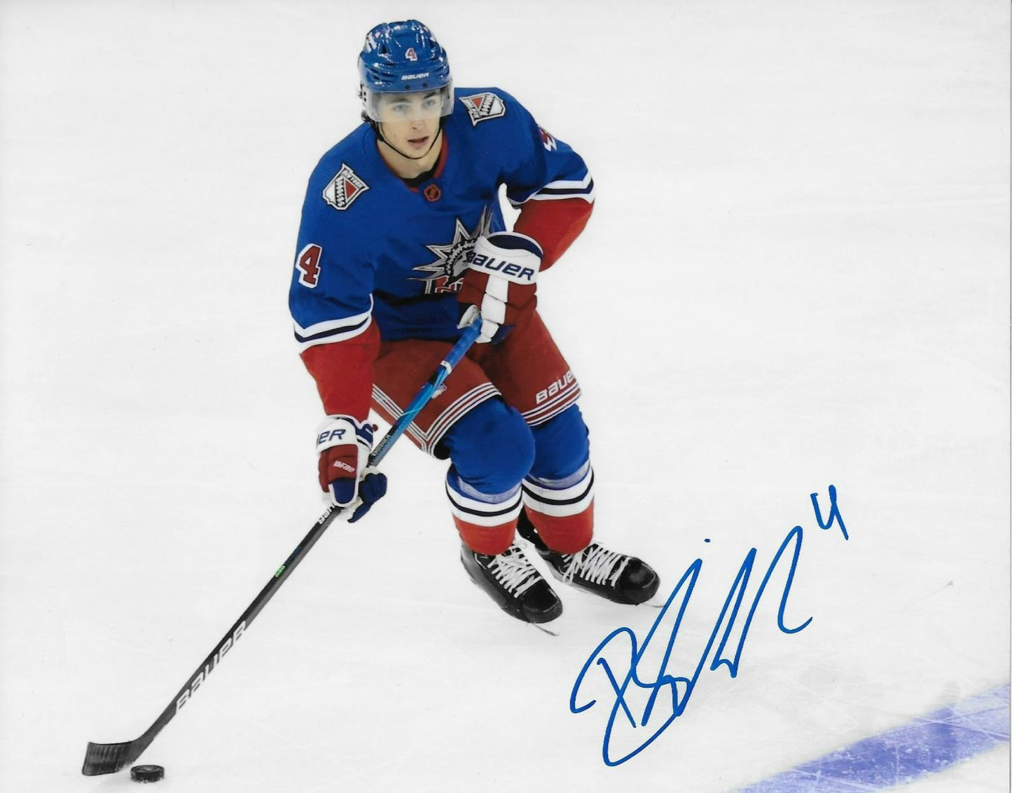 Signed Braden Schneider New York Rangers Autographed 8x10 Photo #1 Original
