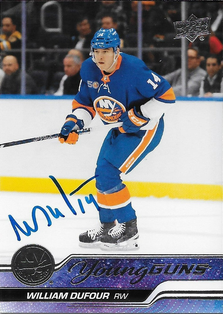 Signed William Dufour 23/24 UD Young Guns New York Islanders Rookie Card