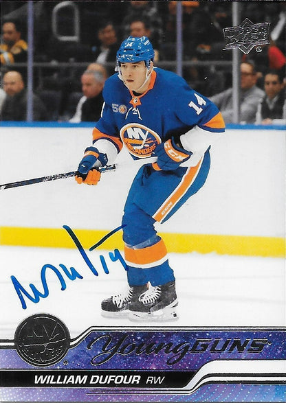 Signed William Dufour 23/24 UD Young Guns New York Islanders Rookie Card