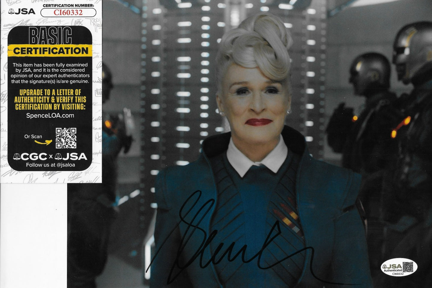 Signed Glenn Close Gaurdians of the Galaxy 8x10 Photo #1 with JSA Authentication