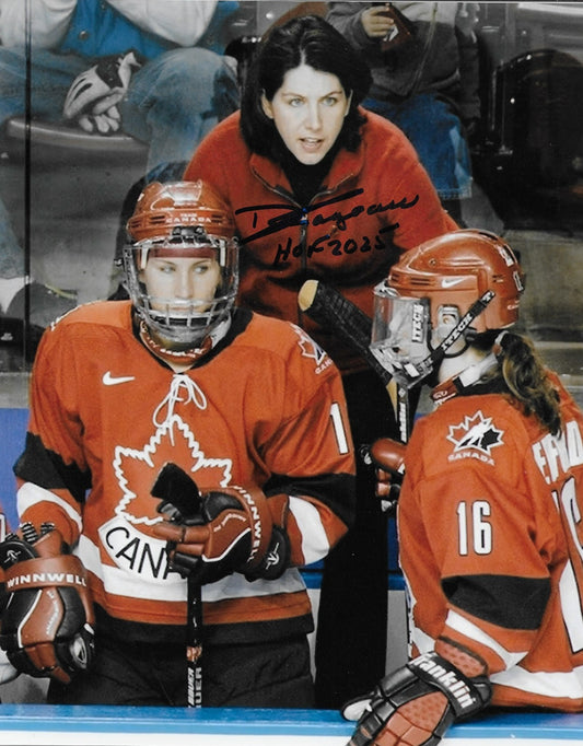 Signed Daniele Sauvageau H of F PWHL Montreal Victoire 8x10 Photo #1 Original