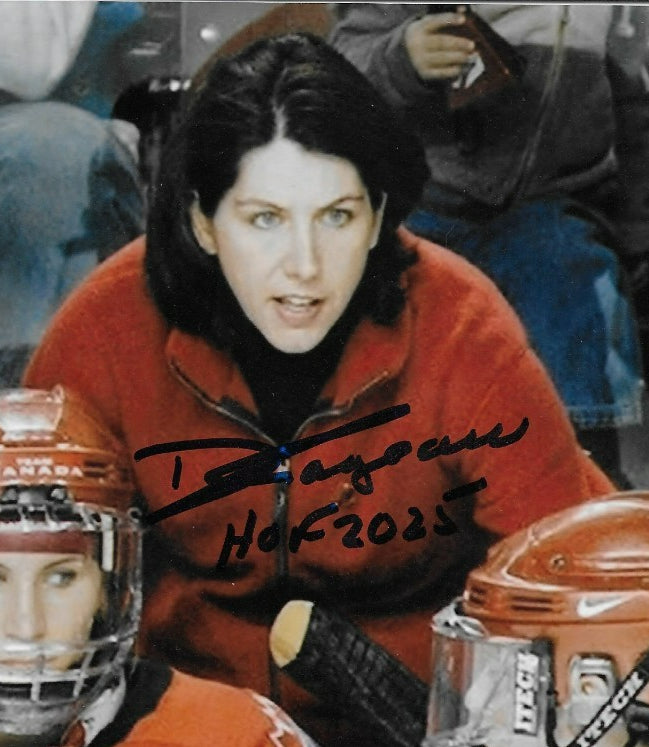 Signed Daniele Sauvageau H of F PWHL Montreal Victoire 8x10 Photo #1 Original