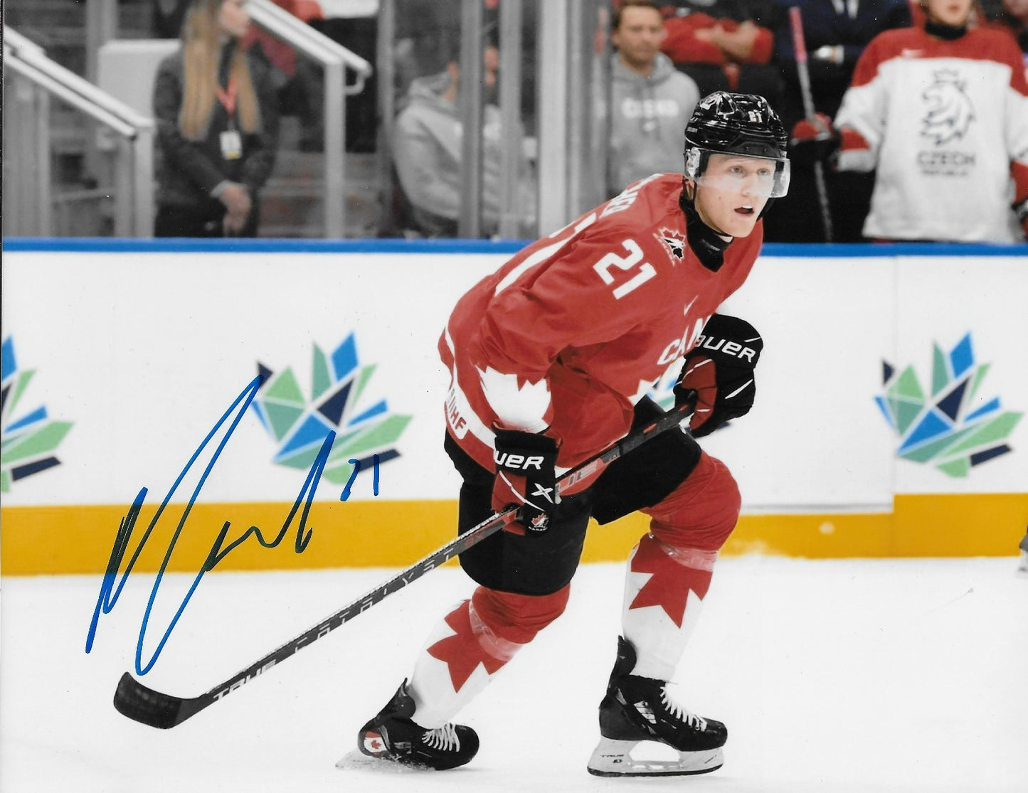 Signed Nathan Gaucher Anaheim Ducks Team Canada 8x10 Photo #4 Original
