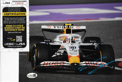 Signed Liam Lawson Formula 1 Bulls Racing 8x10 Photo #1 w JSA Authentication