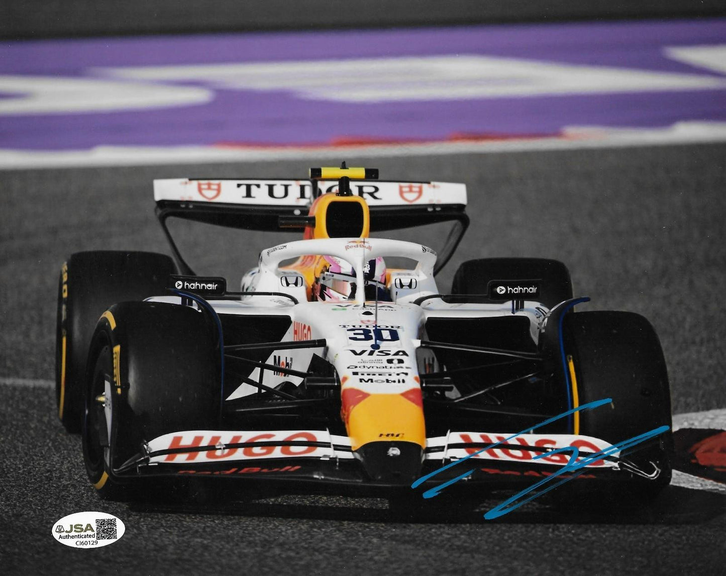 Signed Liam Lawson Formula 1 Bulls Racing 8x10 Photo #1 w JSA Authentication