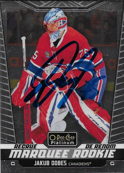 Signed Jakub Dobes O Pee Chee Marquee Montreal Canadiens Card Private Signing