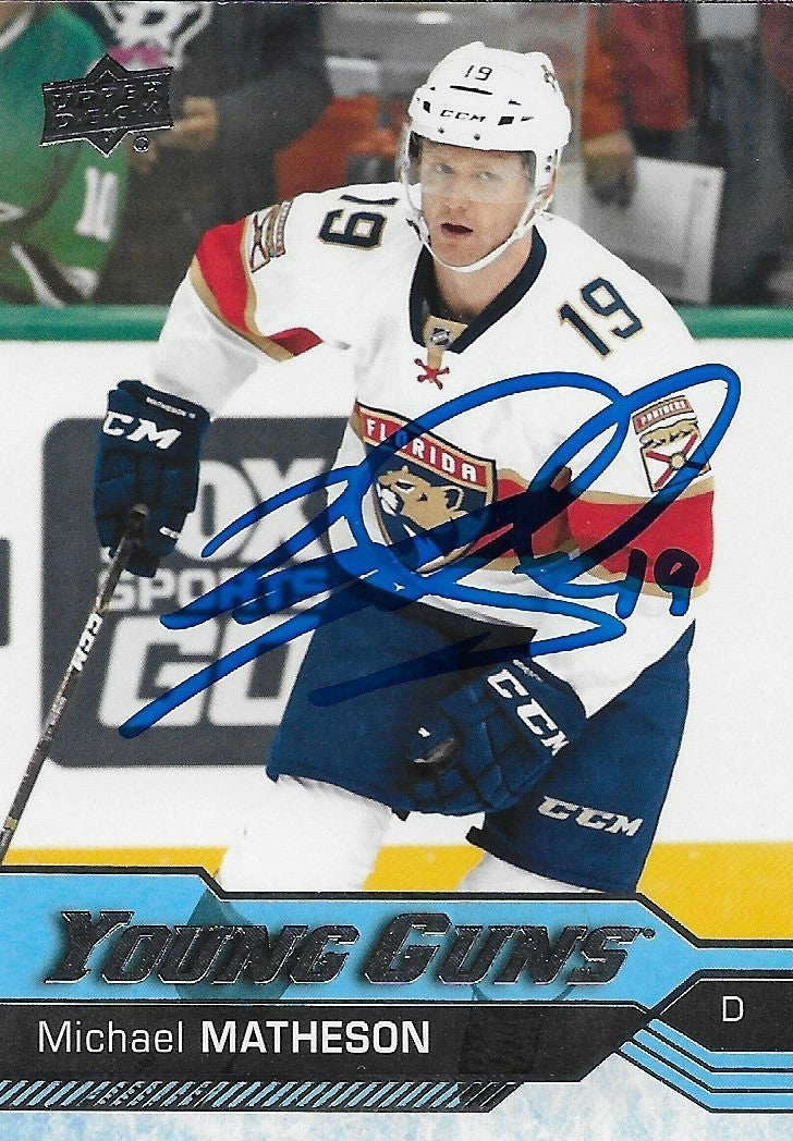Signed Michael Matheson Young Guns 16-17 UD Florida Panthers Crd Private Signing