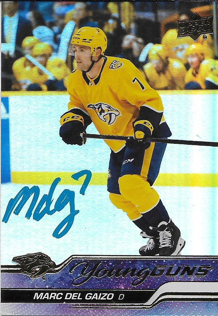 Signed Marc Del Gaizo Young Guns UD 23-24 Foil Nashville Predators Rookie Card
