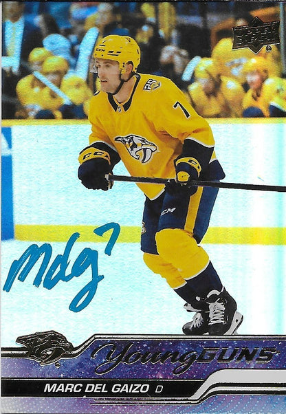 Signed Marc Del Gaizo Young Guns UD 23-24 Foil Nashville Predators Rookie Card