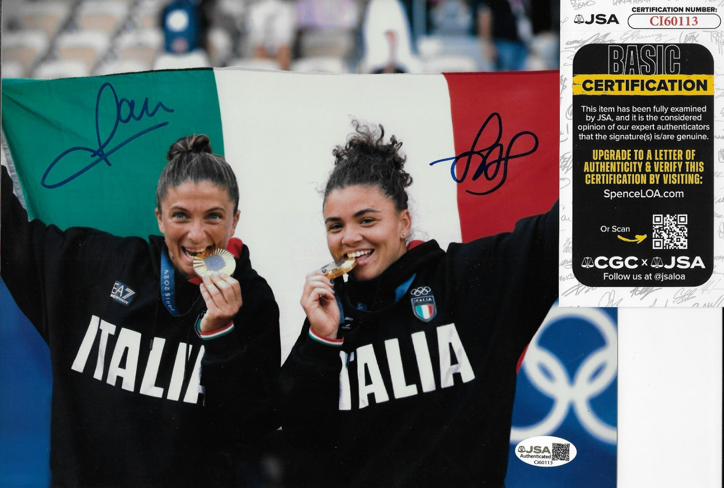 Signed Sara Errani Jasmine Paolini Womens Tennis 8x10 Photo w JSA Authentication