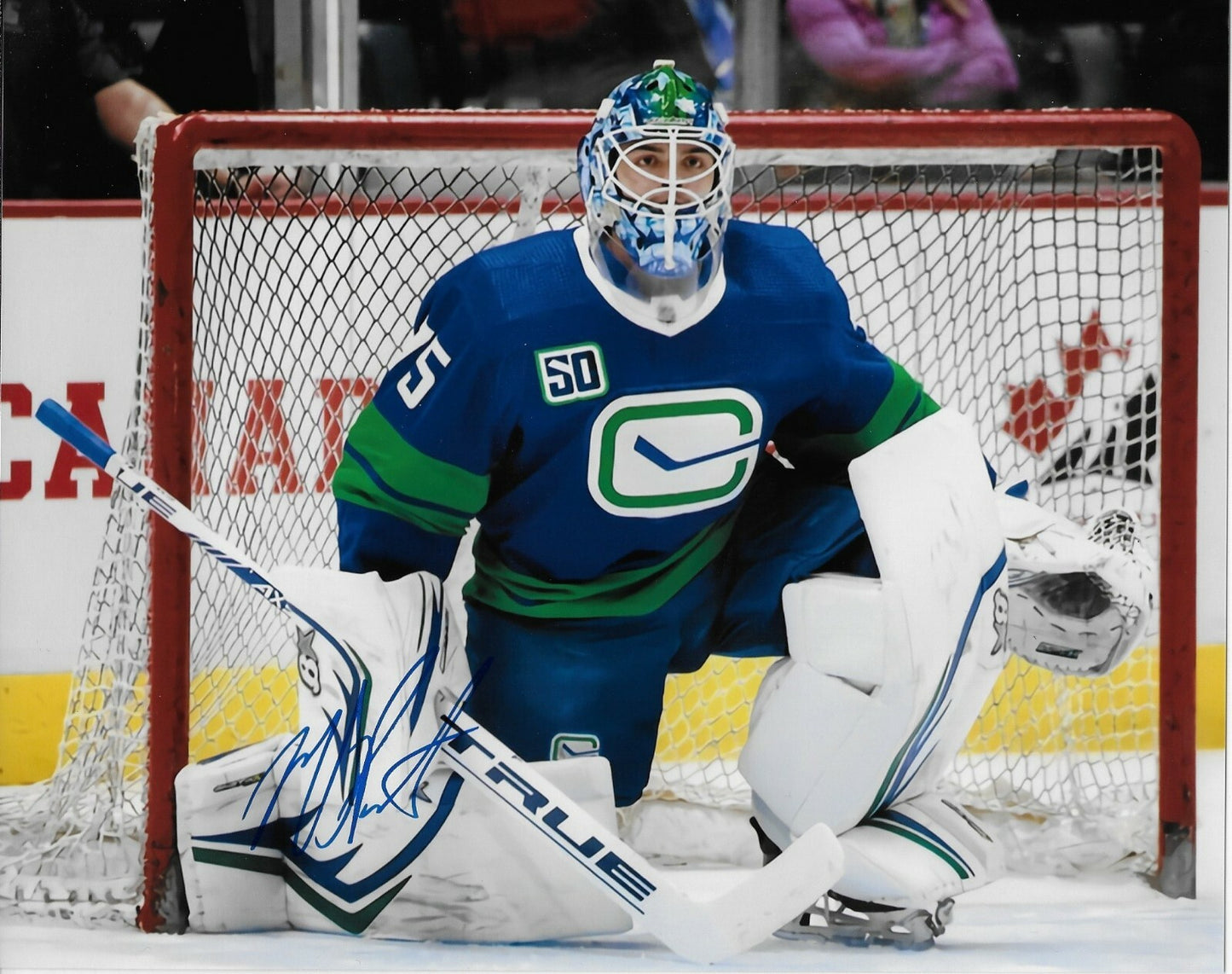 Signed Michael DiPietro Vancouver Canucks  Autographed 8x10 Photo #2 Original