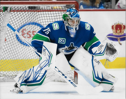 Signed Michael DiPietro Vancouver Canucks Autographed 8x10 Photo #1 Original