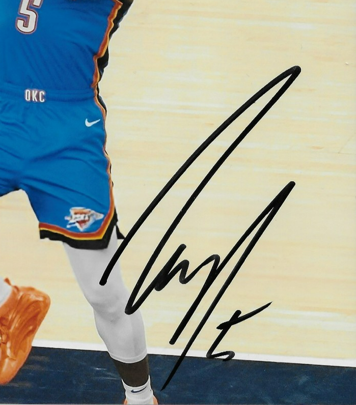 Signed Luguentz Dort Oklahoma City Thunder 8x10 Photo #3 with JSA Authentication
