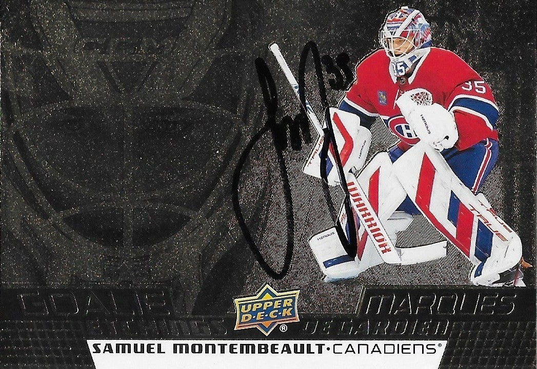 Signed Samuel Montembeault 25/26 UD Tim Hortons Goalie Etchings Montreal Card