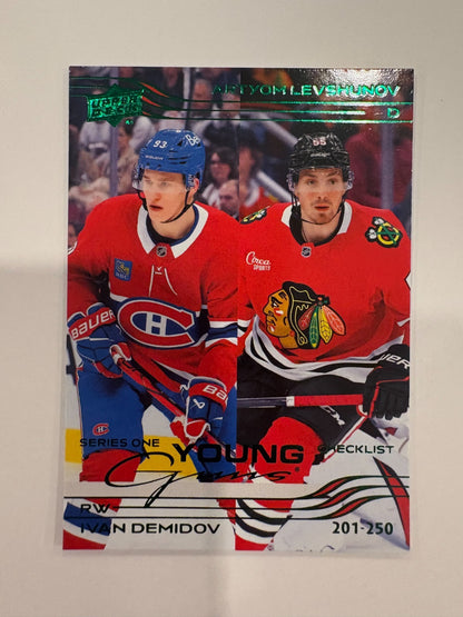 Upper Deck 2025-26 Holiday Young Guns Ivan Demidov Artyom Levshunov  250