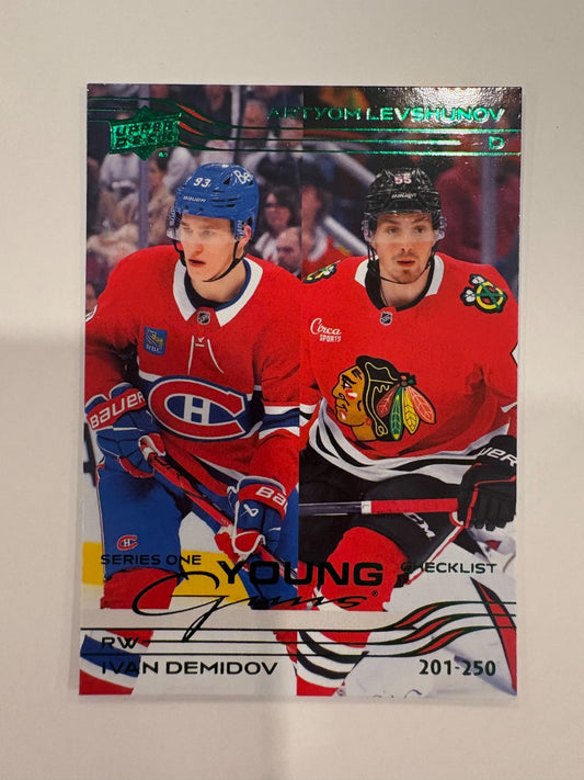 Upper Deck 2025-26 Holiday Young Guns Ivan Demidov Artyom Levshunov  250