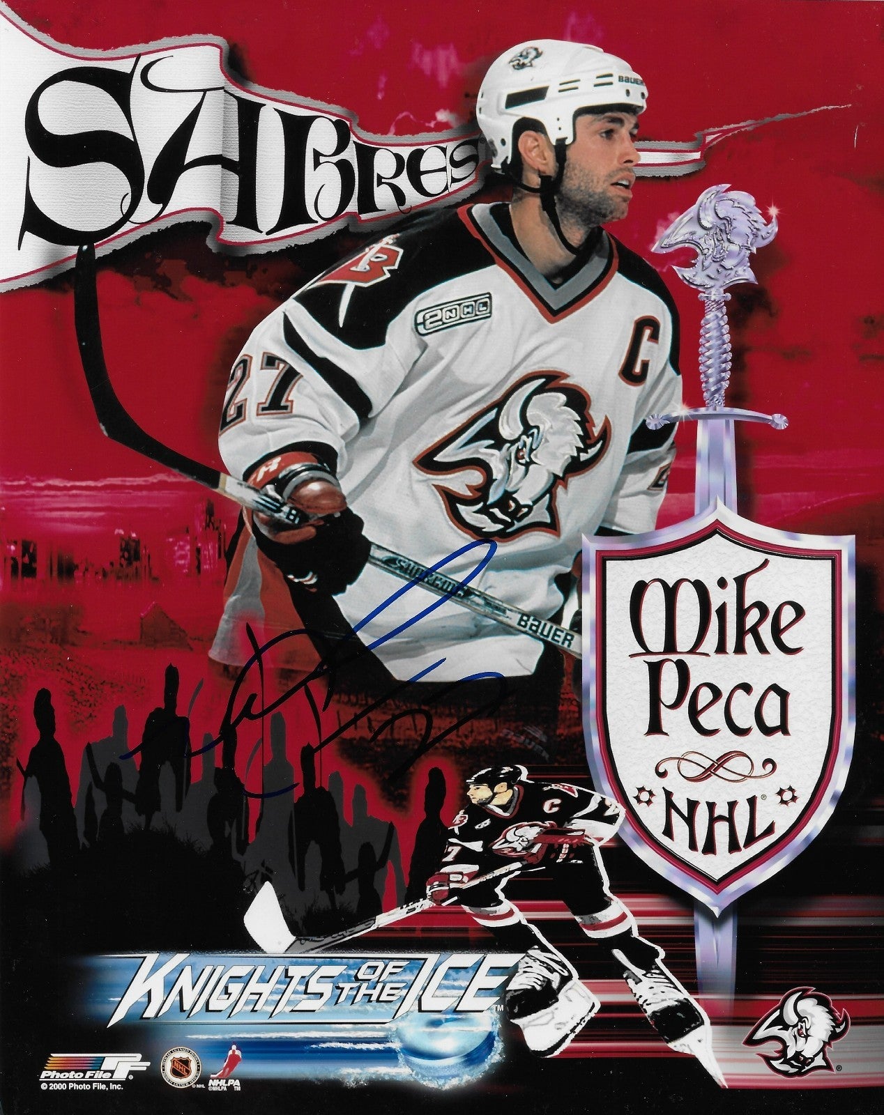 Signed Michael Mike Peca Buffalo Sabres Autographed 8x10 Photo #2 Original