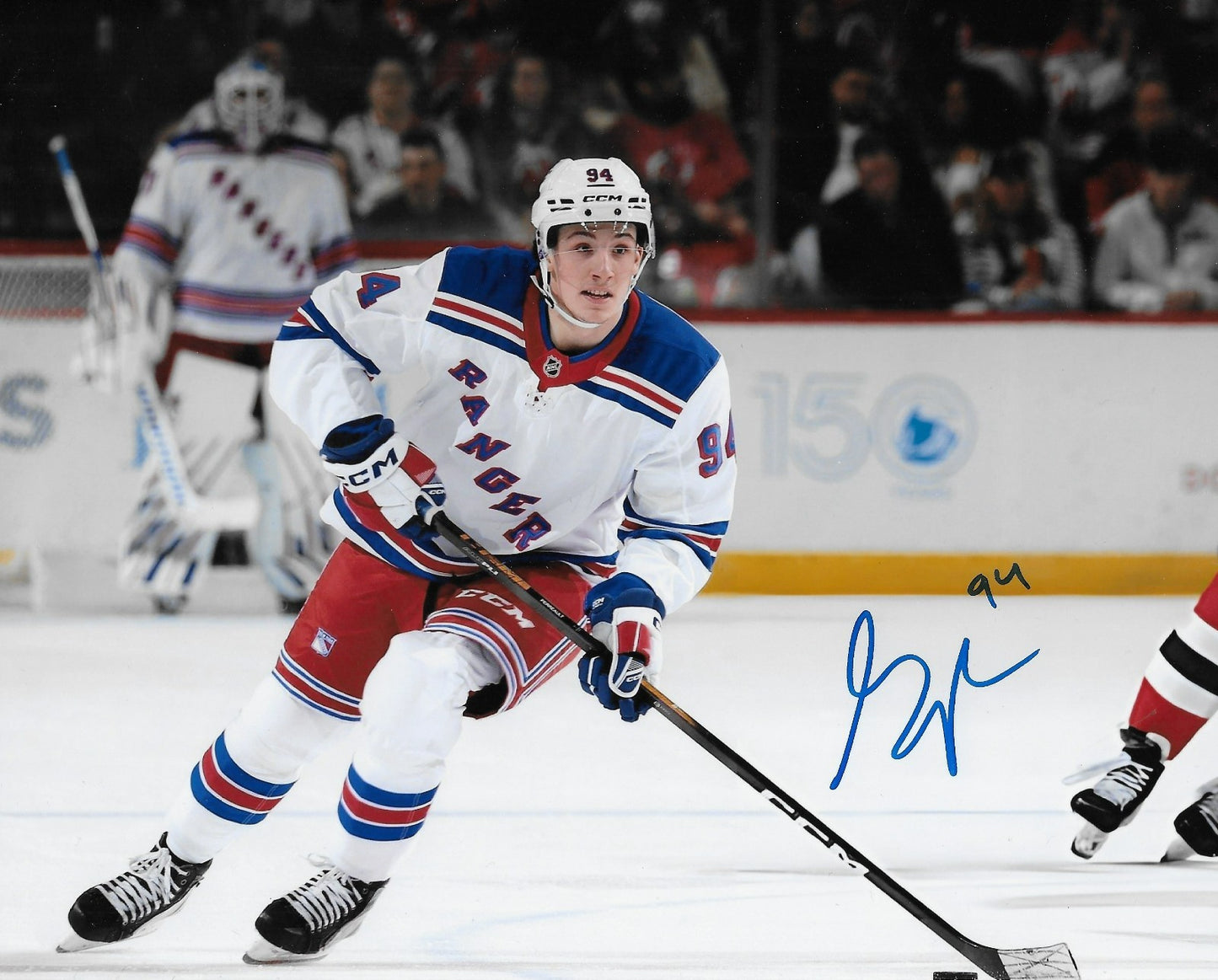 Signed Gabe Perreault New York Rangers Autographed 8x10 Photo #1 Original